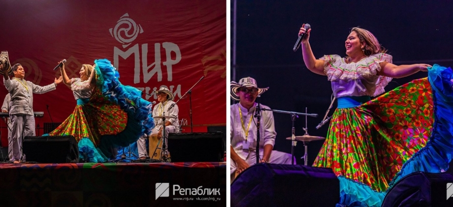 La Embajada de Colombia en Rusia presentó a la cantante colombiana, Aglae Caraballo, en el XV Festival Internacional ‘World of Siberia’