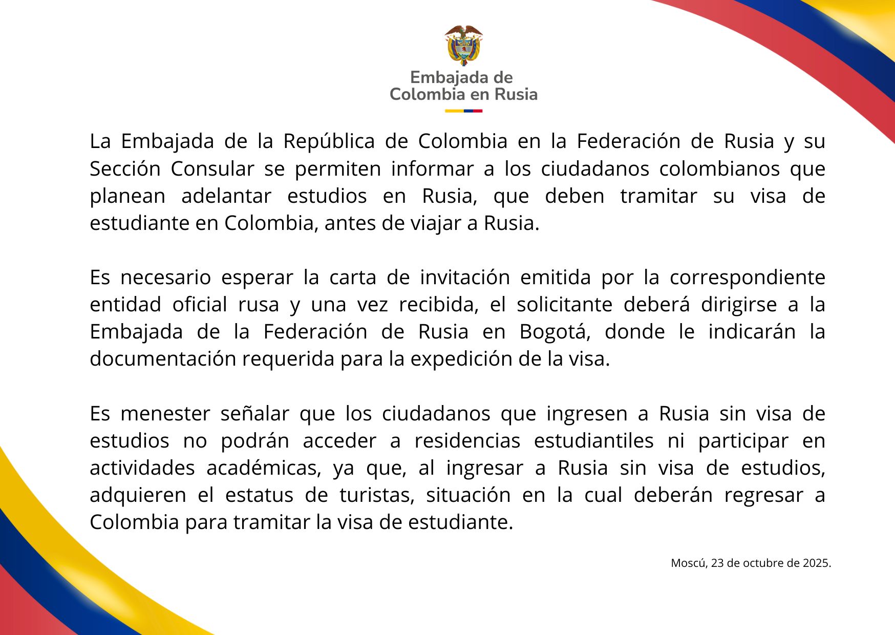 comunicado visas