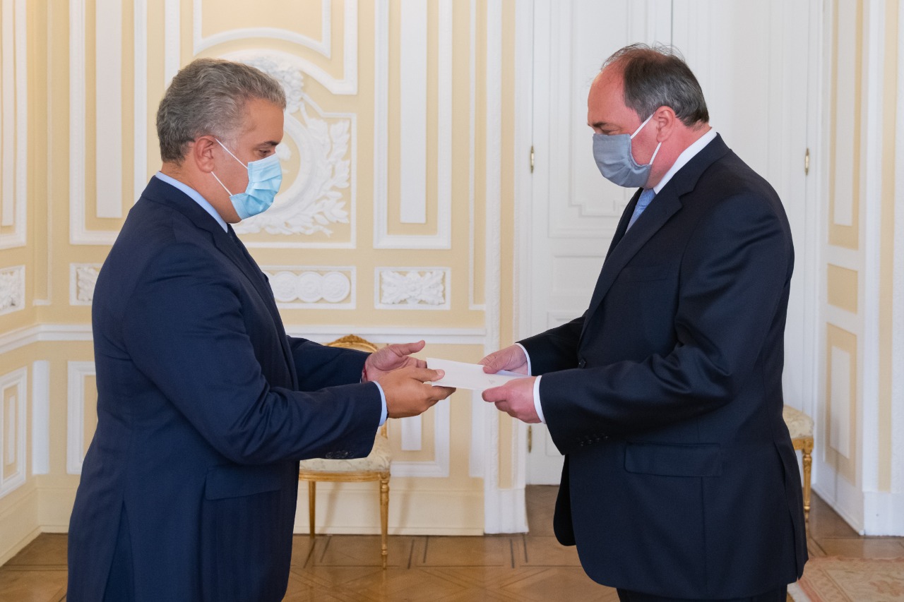 Presidente Iván Duque recibió las cartas credenciales de los embajadores de Austria, España, República Dominicana y Rusia