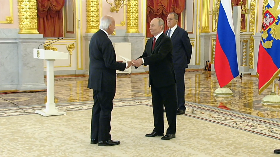 Embajador Jorge Ignacio Zorro Sánchez presentó sus cartas credenciales ante el Presidente de Rusia, Vladimir Putin