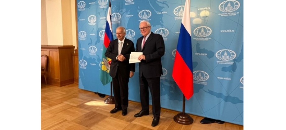 Embajador de Colombia en Rusia, Jorge Zorro, presentó copia de Cartas Credenciales ante el viceministro de Asuntos Exteriores, Serguéi Ryabkov