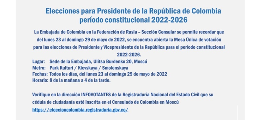 Elecciones para Presidente de la República de Colombia período constitucional 2022-2026