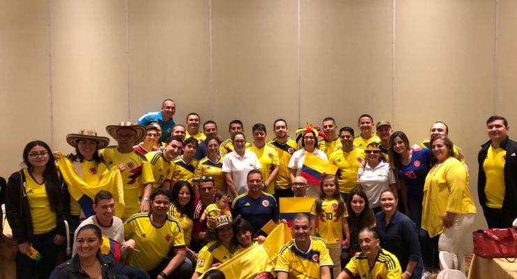 La Embajada y el Consulado en Honduras siguieron junto a connacionales el partido de la Selección Colombia contra Senegal en el Mundial Rusia 2018