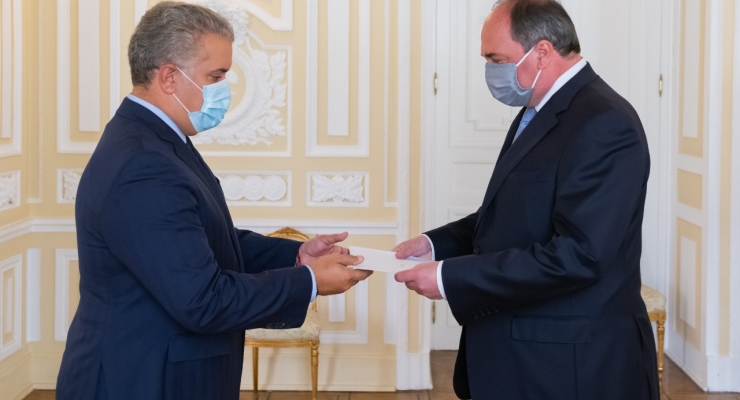Presidente Iván Duque recibió las cartas credenciales de los embajadores de Austria, España, República Dominicana y Rusia